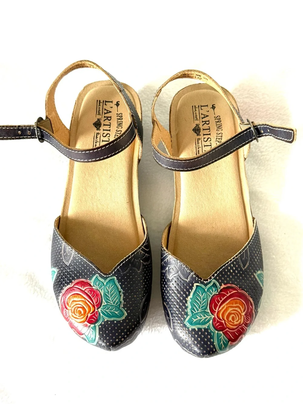 L'Artiste by The Spring Step Lizzie-Rose Wedge Sandals US7.5-8